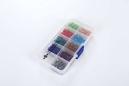 BRCbeads Crystal Glass Beads Finding Spacer Charms 1000pcs Faceted Bicone Shape 4mm Assorted Colors Include Plastic Jewelry Container Box Wholesale Mi thumbnail