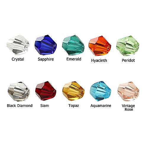 BRCbeads Crystal Glass Beads Finding Spacer Charms 1000pcs Faceted Bicone Shape 4mm Assorted Colors Include Plastic Jewelry Container Box Wholesale Mi thumbnail