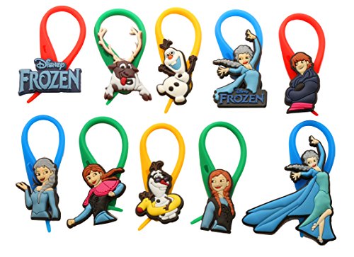 10 Pcs Frozen # 2 Colorful Glass Charms Wineglass Drink Marker