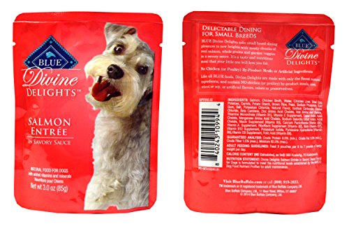 Blue Buffalo Divine Delights Wet Dog Food Variety Pack - 6 Flavors (Duck, Lamb, Chicken, Turkey, Salmon, and Beef) - 3oz Each (6 Total Pouches) thumbnail