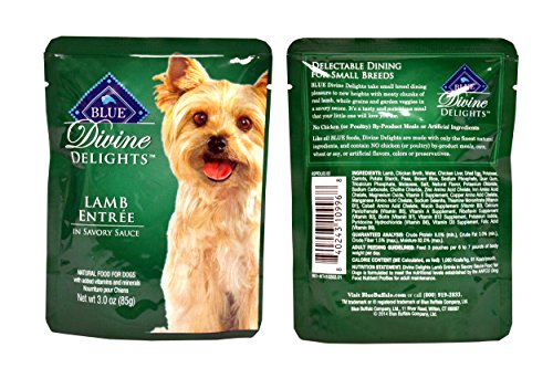Blue Buffalo Divine Delights Wet Dog Food Variety Pack - 6 Flavors (Duck, Lamb, Chicken, Turkey, Salmon, and Beef) - 3oz Each (6 Total Pouches) thumbnail