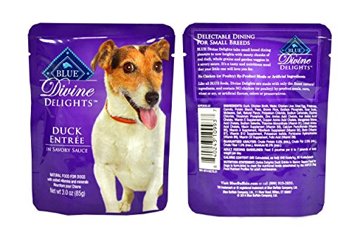 Blue Buffalo Divine Delights Wet Dog Food Variety Pack - 6 Flavors (Duck, Lamb, Chicken, Turkey, Salmon, and Beef) - 3oz Each (6 Total Pouches) thumbnail