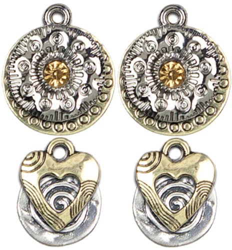 Stacked up Metal Charms 4/Pkg-#5