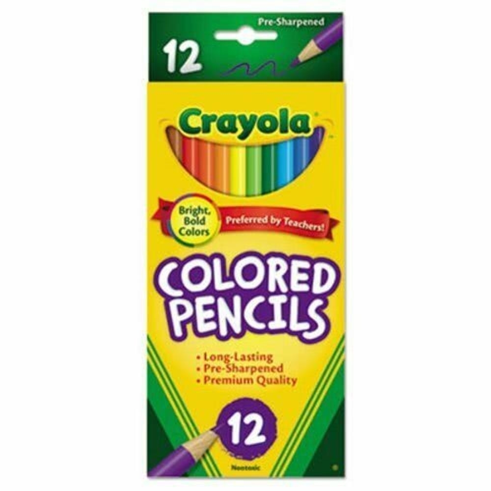 Crayola Colored Woodcase Pencils, 3.3 Mm, 12 Assorted Colors