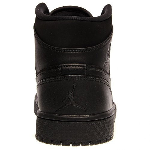 Nike Jordan Men's Jordan 1 Mid Black/Black/Black Basketball Shoe 10 Men US thumbnail