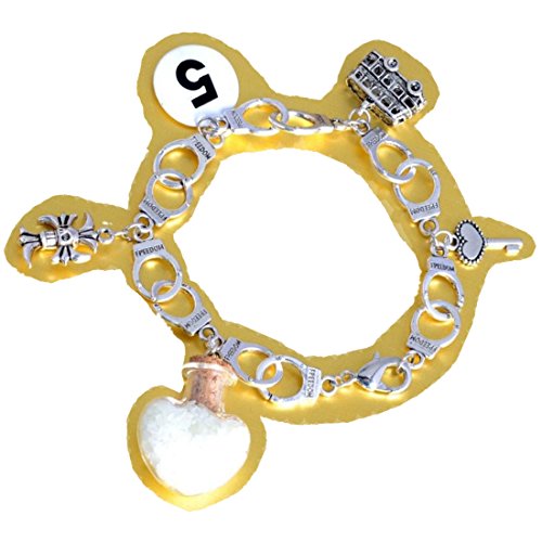 50 Fifty Shades of Grey Charm Bracelet - Mixed - Handcuffs Luminous Love Heart Wishing Bottle
