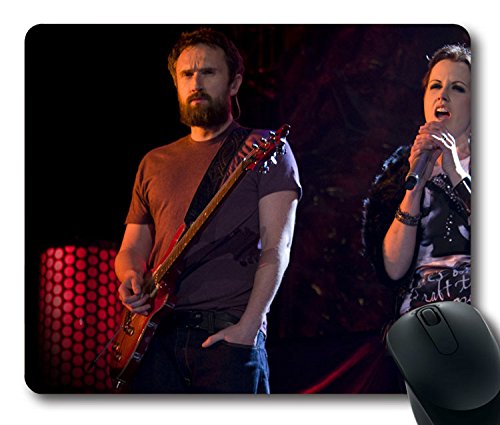 Custom Pop Music Star Mouse Pad with the Cranberries Guitar Light T-shirt Singing Non-Slip Neoprene Rubber Standard Size 9 Inch(220mm) X 7 Inch(180mm)