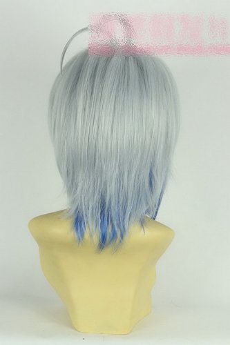 Short Silver and Blue Straight Cosplay Wig Wig AMNESIA Amnesia IKKI Taniyama Kisho Charm Cosplay Wig Spades Gradient Wig thumbnail