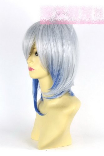 Short Silver and Blue Straight Cosplay Wig Wig AMNESIA Amnesia IKKI Taniyama Kisho Charm Cosplay Wig Spades Gradient Wig thumbnail