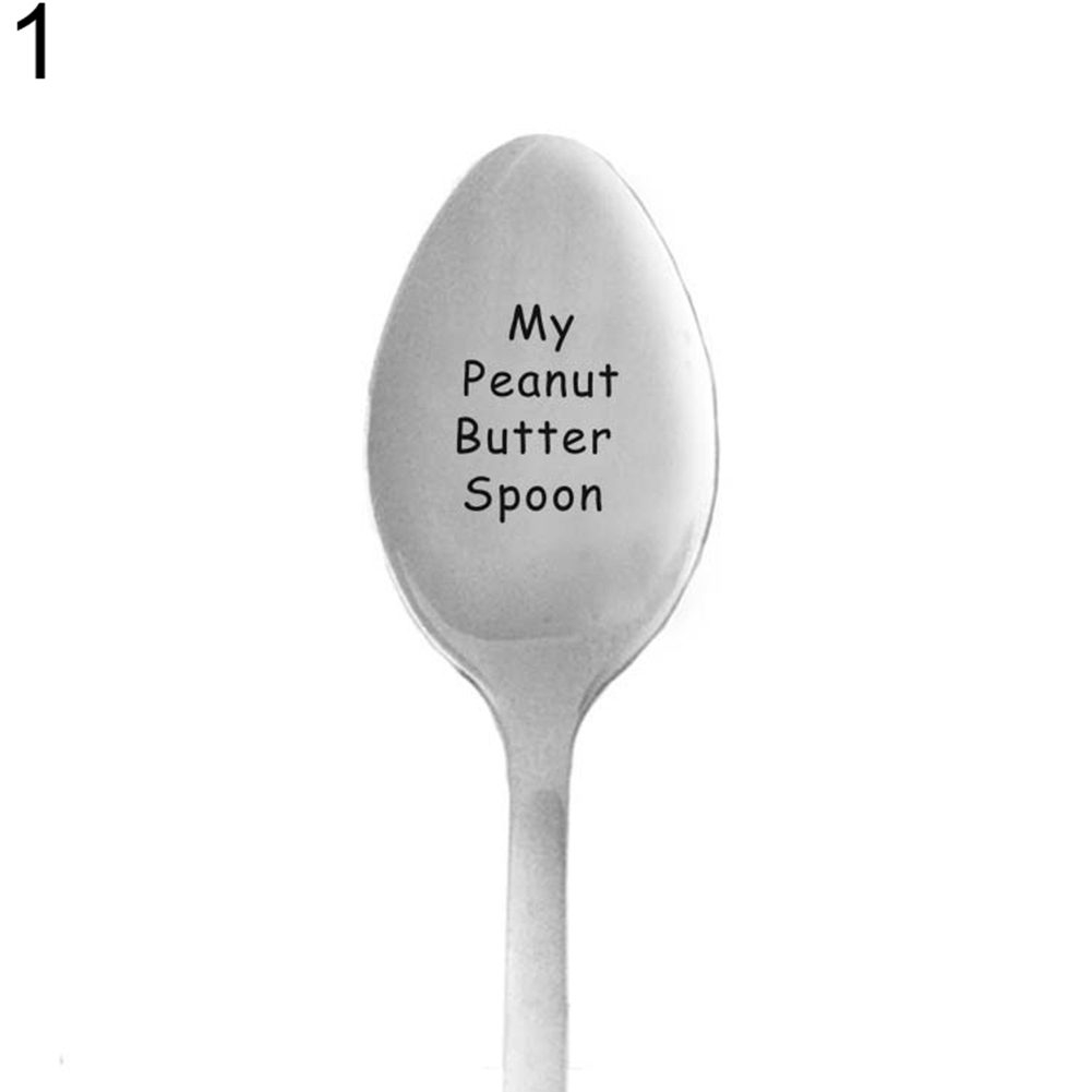 My Peanut Butter Spoon Long Handle Coffee Tea Soup Stir Ice Cream Cereal Gift - 2#