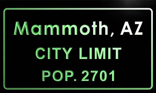 T75890-g Mammoth, AZ City Limit POP. 2701 Indoor Neon Sign
