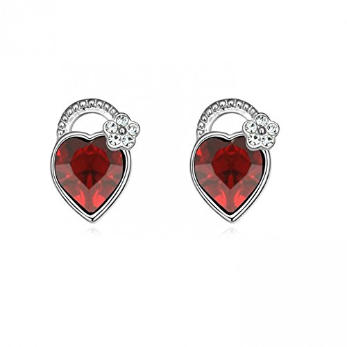 International Style Austria Style Crystal Earrings -- Heart ImpedimentSk-12043