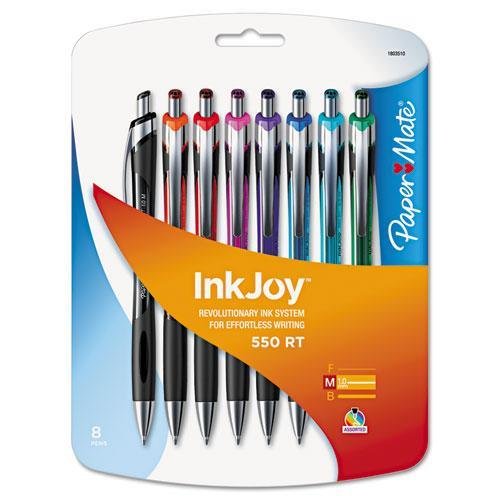 Papermate 1803510 InkJoy 550 RT Ballpoint Retractable Pen, 1.0 Mm, Assorted, 8/Pk