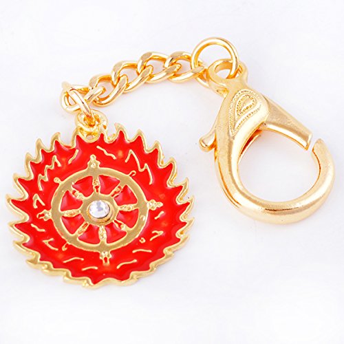 Fengshui Magic Fire Flaming Wheel Keychain Amulet Hanging Charm Anti Negative+ Free Red String Bracelet Sku:W1095 thumbnail