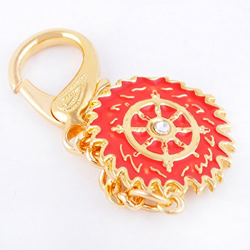Fengshui Magic Fire Flaming Wheel Keychain Amulet Hanging Charm Anti Negative+ Free Red String Bracelet Sku:W1095 thumbnail