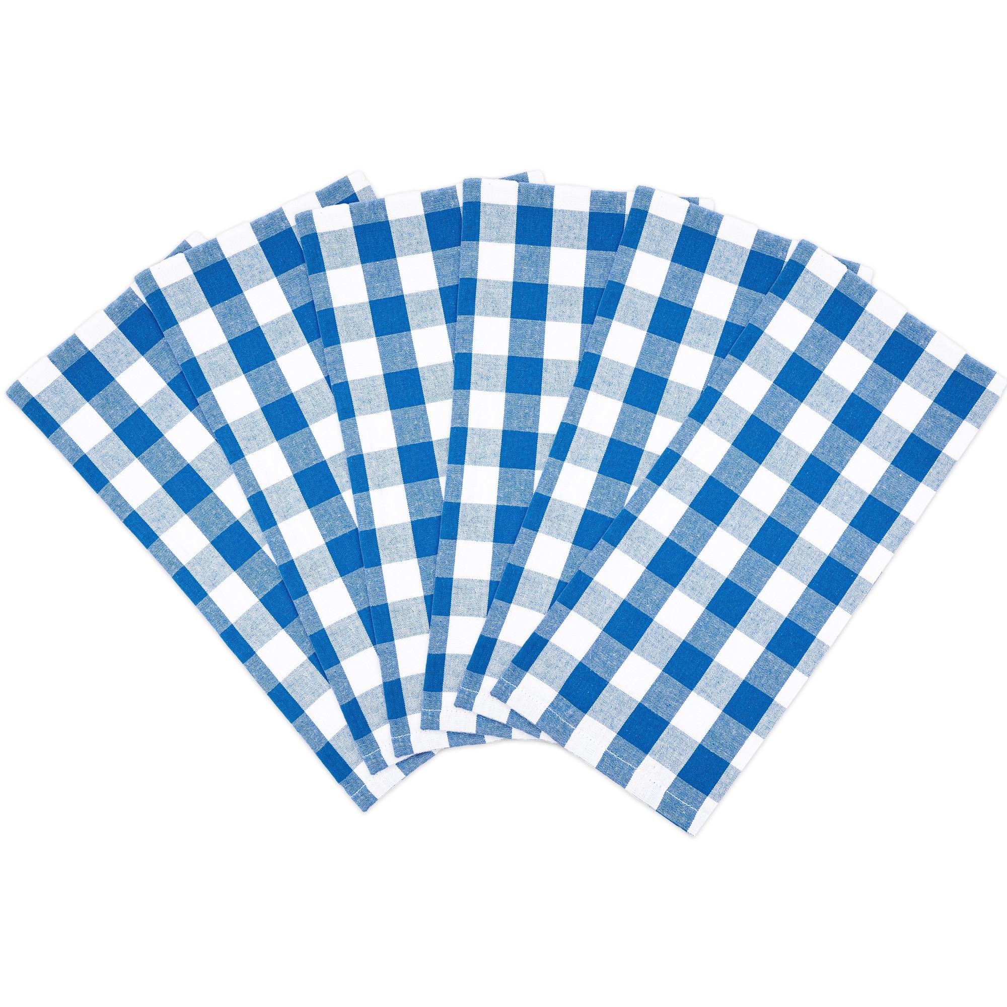 Sloppy Chef Buffalo Plaid Kitchen Towels (6 Pack), 20x30 in., 100% Cotton, Color Options - Blue
