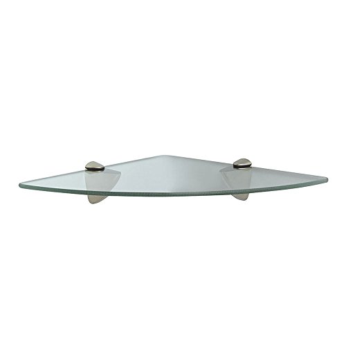 John Sterling KT-0134-1212SN Glass Corner Shelf Kit, Satin Nickel, 12-Inch by 12-Inch