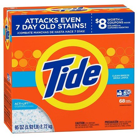 Tide Ultra He Clean Breeze Scent Powder Laundry Detergent 68 Loads, 95 Oz (Pack of 3)