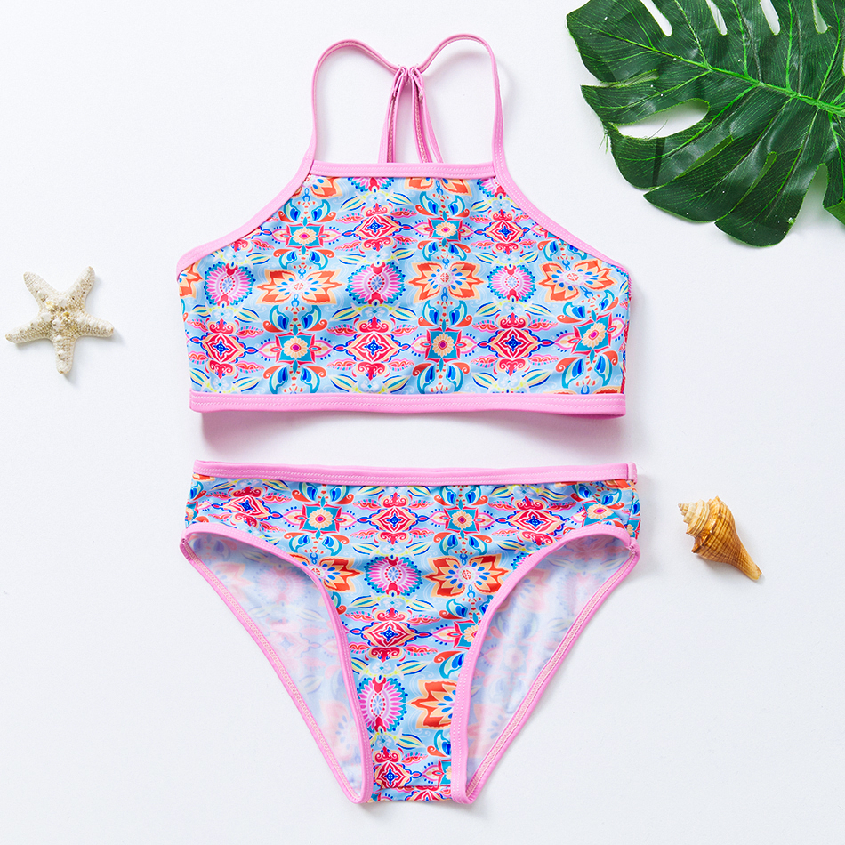 New 2021 Children's Swimwear Two Piece Flamingo Swimsuit for Girls 2021 Summer Bikini Sets Kids Swimsuit Lovely Swimwear G1-K337 - 1136, 3-4years