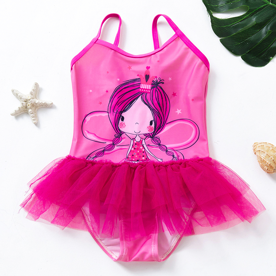 2 To14 Years Little Child Girls Swimsuits ONE-PIECE Beach Wear New 2022 Fashion Little Mermaid Printed Swimwear for Kids Girls - 1128, 3-4 Years