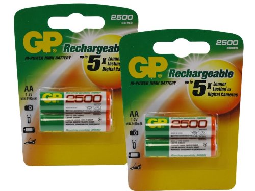 Premier DC-2320 AA NiMH Rechargeable GP Battery - 4pk (2500mAh)
