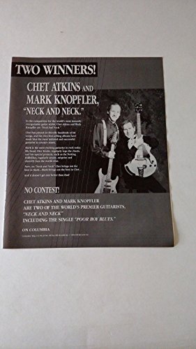 Rare Original Print Promo Poster Ad Chet Atkins & Mark Knopfler Neck & Neck