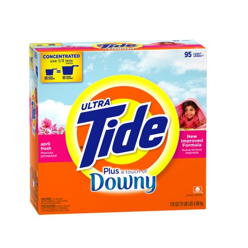 Tide Ultra Plus a Touch of Downy April Fresh Scent Powder Laundry Detergent, 95 Loads, 176 Oz