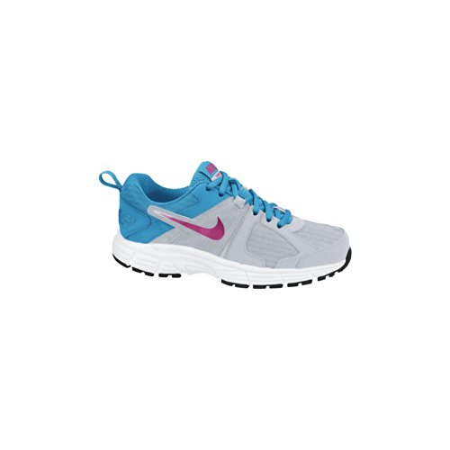 Nike Girls Kids Dart 10 (GS/PS) Running Shoes-Pure Platinum/Vivd Blue-1 thumbnail