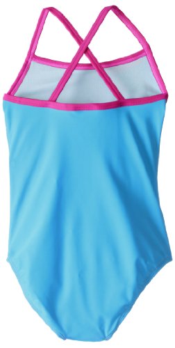 Kanu Surf Girls' One Piece Swimsuits Blue/Pink - Blue & Pink Mermaid Solid One-Piece - Girls