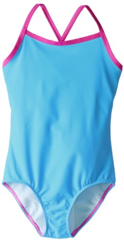 Kanu Surf Girls' One Piece Swimsuits Blue/Pink - Blue & Pink Mermaid Solid One-Piece - Girls thumbnail