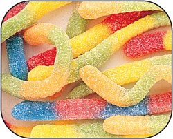 Trolli Brite Crawlers Sour Gummi Gummy Worm Candy 5 Pound Bag (Bulk)