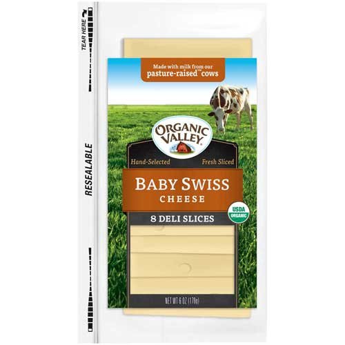 Organic Sliced Baby Swiss Cheese, 6 Oz thumbnail
