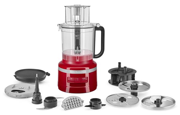 KitchenAid 13-Cup Food Processor W/ French Fry Disc & Dicing Kit in Red, KFP1320ER