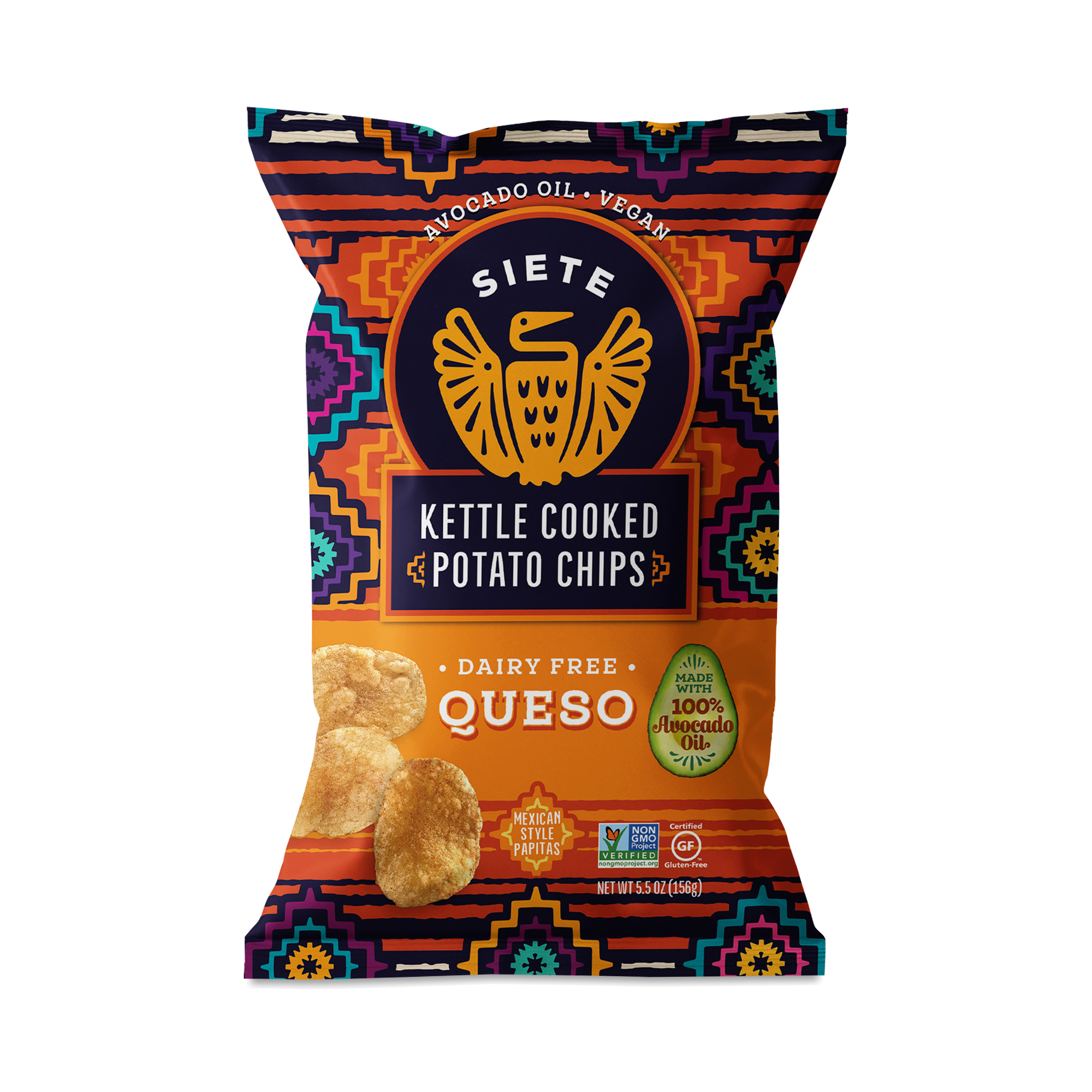 Siete, Queso Kettle Cooked Potato Chips, 5.5 Oz (Case of 6)