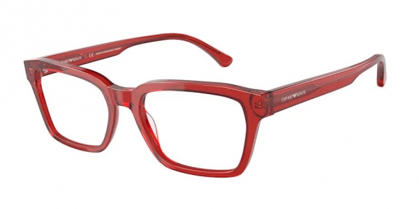 Emporio Armani EA3192 5075 Men's Glasses Red Size 55 - Free Lenses - HSA/FSA Insurance - Blue Light Block Available