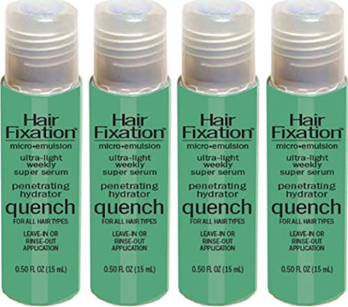 HairFixation Quench - Penetrating Hydrator - Ultra-Light Weekly Super Serums for All Hair Types - 4-Pack (4 X 1/2 Oz.) with Quinoa Protein