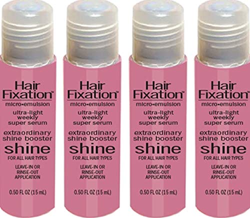 HairFixation Shine - Shine Booster - Ultra-Light Weekly Super Serums for All Hair Types - 4-Pack (4 X 1/2 Oz.) with Silk Protein thumbnail
