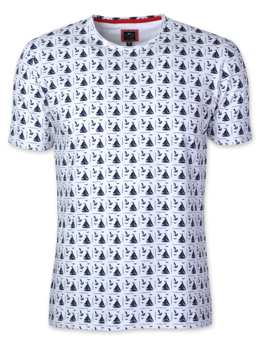 Herren-t-shirt Mit Aufdruck Von Segelbooten Und Ankern 11808 M thumbnail