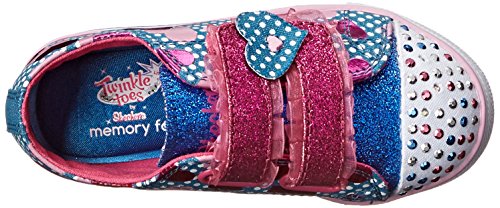 Skechers Kids Twinkle Toes Chit Chat-Tootsie Tots Light-up Sneaker (Toddler), Blue/Hot Pink, 10 M US Toddler