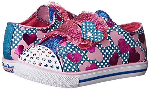 Skechers Kids Twinkle Toes Chit Chat-Tootsie Tots Light-up Sneaker (Toddler), Blue/Hot Pink, 10 M US Toddler thumbnail