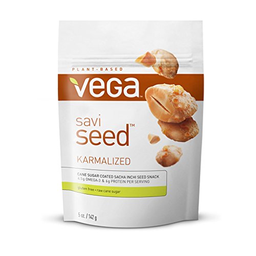 VEGA, SAVISEED, KARMALIZED CANE SUGAR COATED SACHA INCHI SEED SNACK