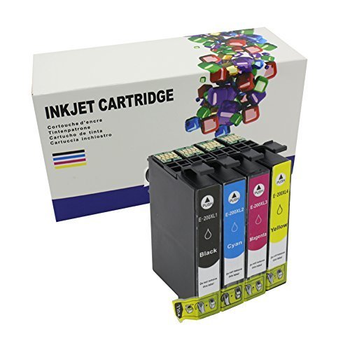 Hi Ink 4 PACK T200XL(1BK/1C/1M/1Y) Ink Cartridges Replacement for Epson T200xl for Epson XP-200 WF-2540 XP-300 WF-2530 XP-410 WF-2520 XP-400 XP-310 Pr