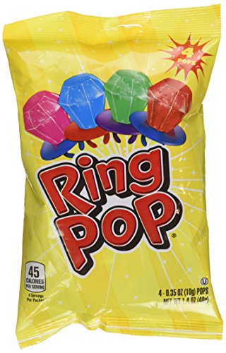 Ring Pop  Kosher  Assorted Flavor  Individually Wrapped Lollipops  1.4 Oz  4 Count  Bag thumbnail