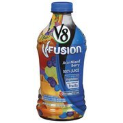 V8 V-Fusion 100% Acai Mixed Berry Juice, 46 Fl Oz(Pack of 4)