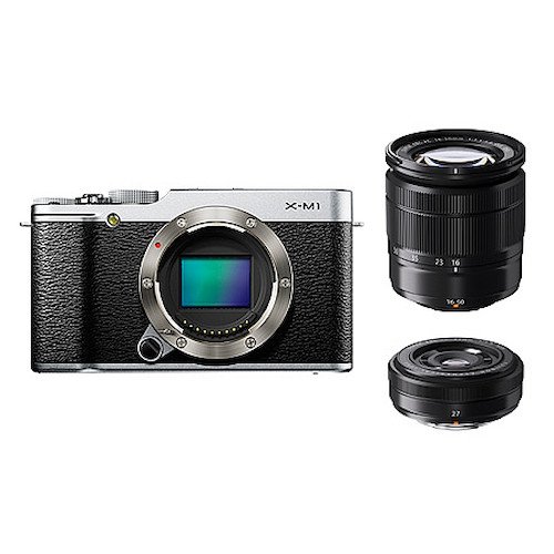 16.3 Million Pixel APS-C Silver F X-M1S/1650/27KIT FUJIFILM Digital Single-lens Camera X-M1 W Lens Kit Zoom Lens Attached