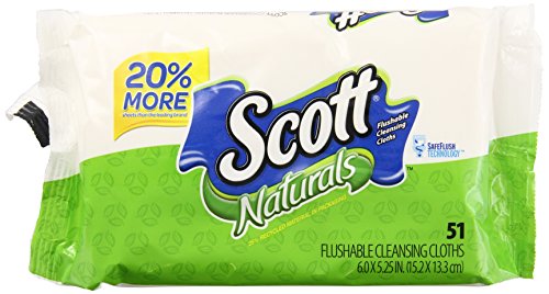 Scott Natural Moist Wipe Refill, 51 Ct