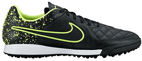 Nike Tiempo Genio Leather TF Turf Soccer Cleat (Black, Volt) Sz. 10