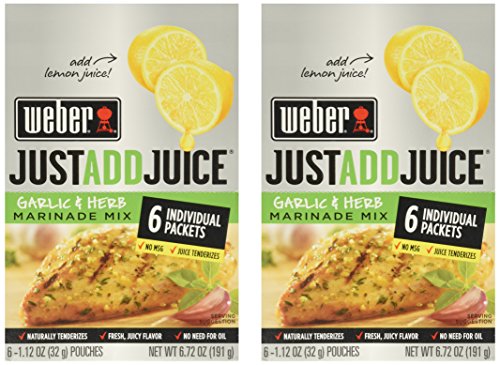 Weber Just Add Juice Garlic and Herb Marinade Mix 12 Packets (6 per Box)NET WT 6.72 OZ thumbnail