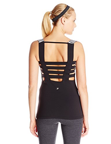 Glyder Women's Dream Weaver Tank, Black/Stripe, X-Small