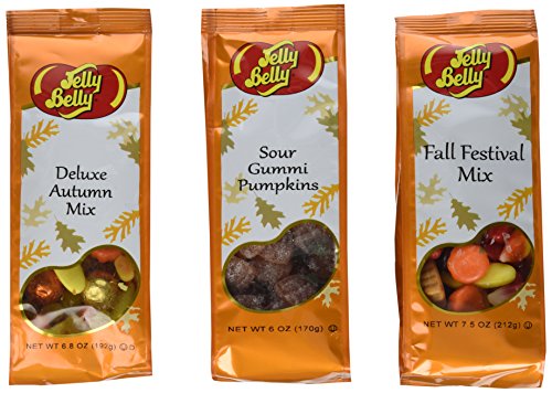 Jelly Belly Holiday Gift Bag Set- Deluxe Autumn Mix, Sour Gummi Pumpkins, Fall Festival Mix thumbnail